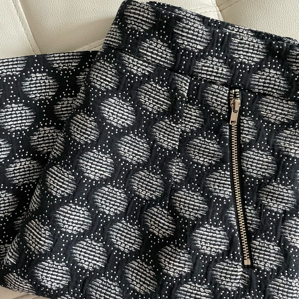 H&M Mini Skirt, Blue and White with Gold Accents